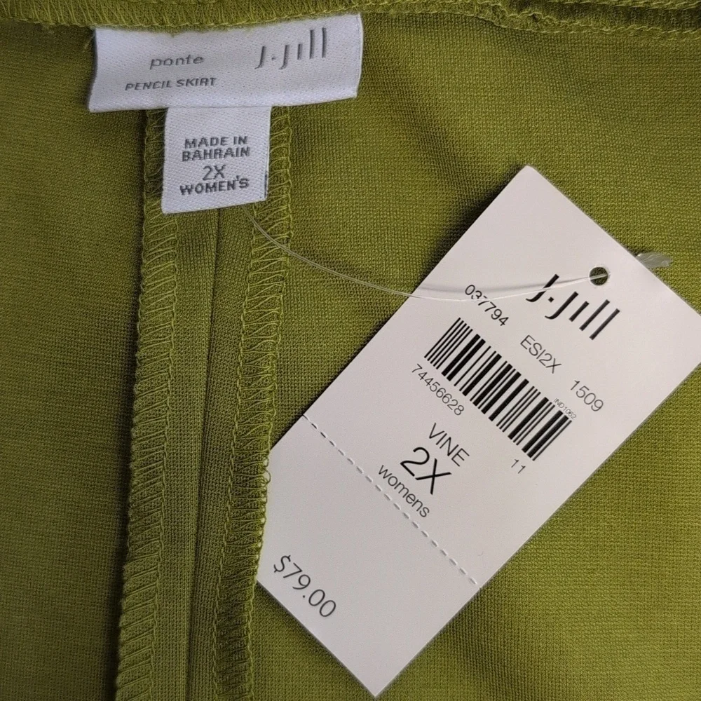 J. Jill Ponte Pencil Stretchy Green (Vine) Skirt 2X NWT